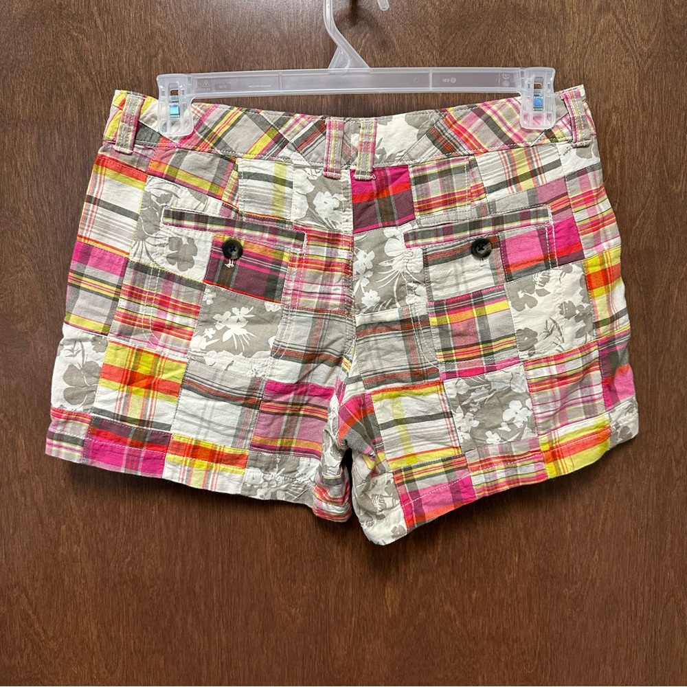 Vintage 2000s Y2K Madras Patchwork shorts NWT women’s 10 preppy aloha boho - Picture 4 of 6